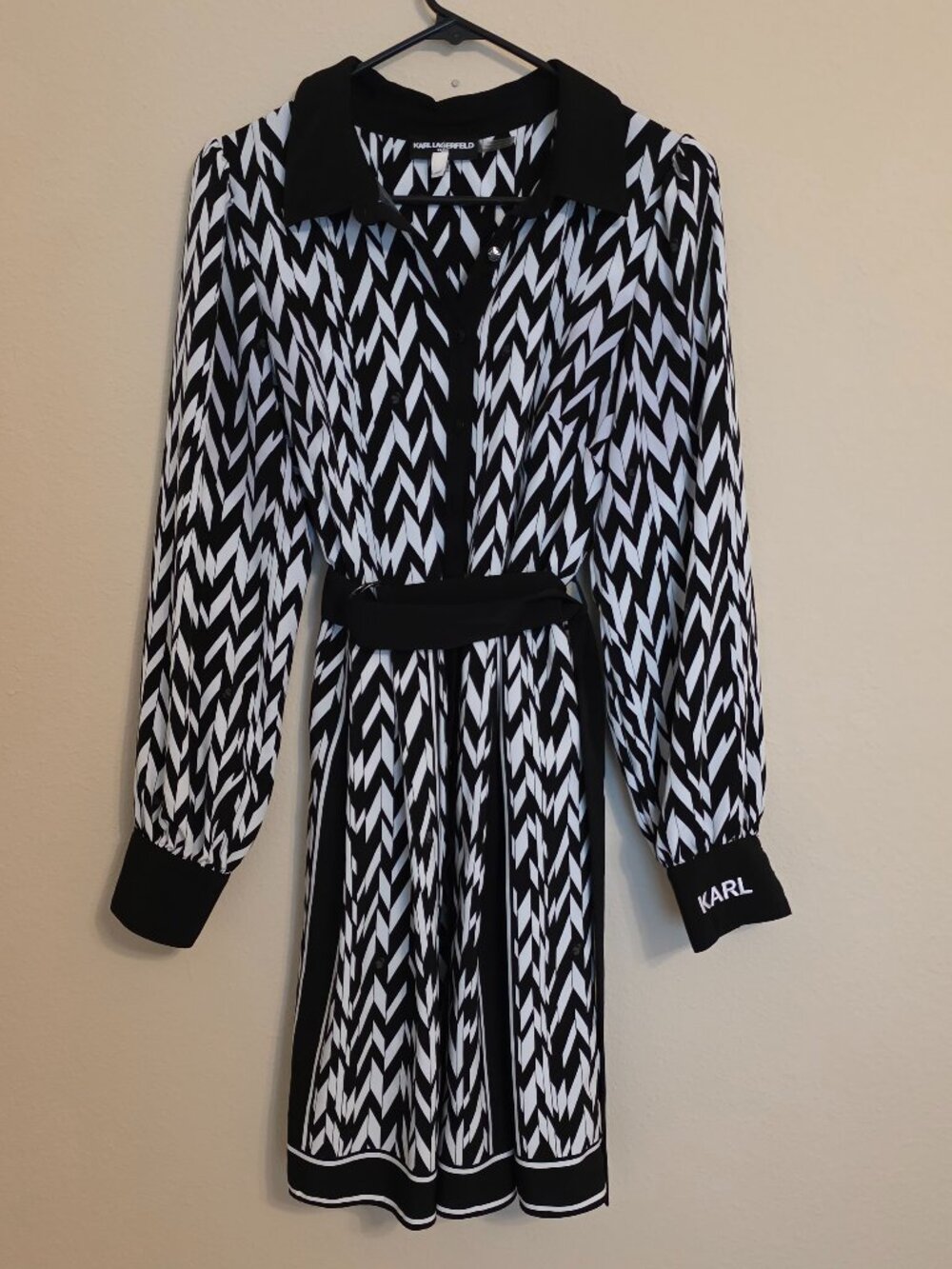 Karl Lagerfield Button Front Shirt Dress NWOT Size 10